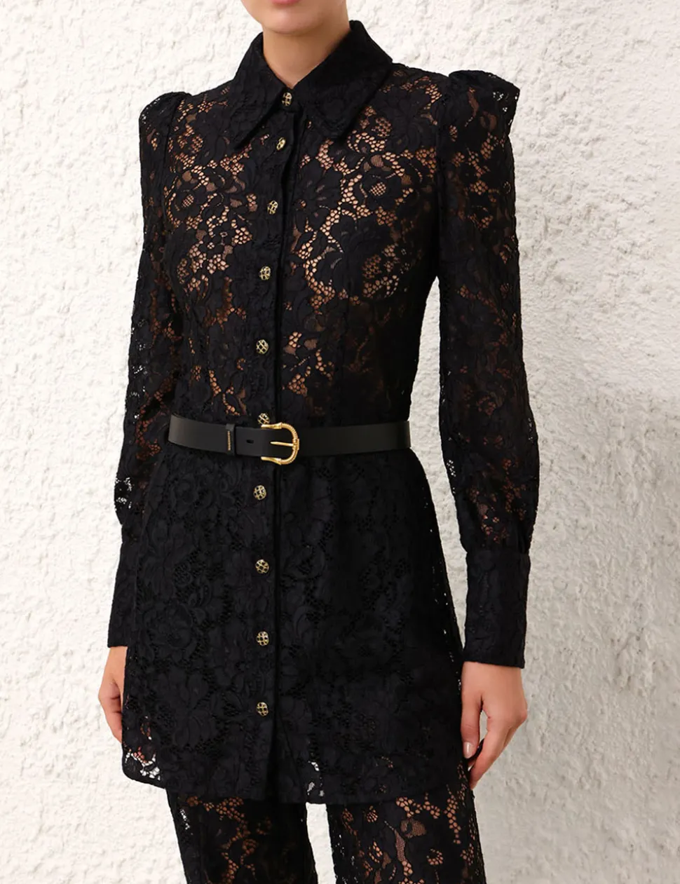 Twisted Buckle Leather Belt 30