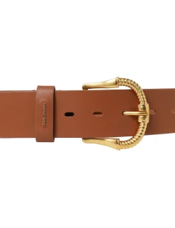 Twisted Buckle Leather Belt 40