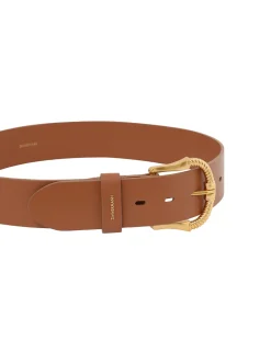 Twisted Buckle Leather Belt 40