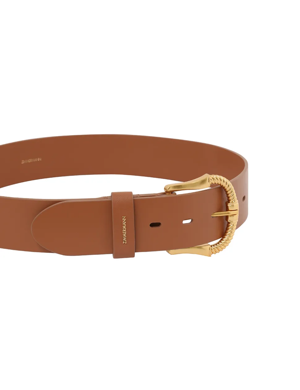 Twisted Buckle Leather Belt 40