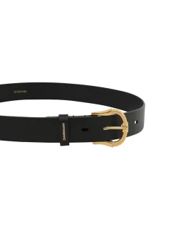 Twisted Buckle Leather Belt 30