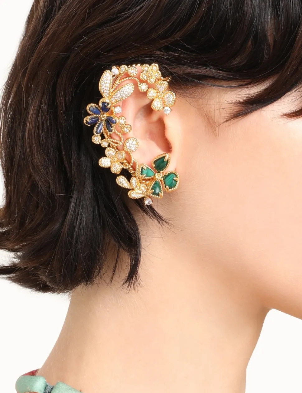 Twisted Wire Flower Ear Cuff